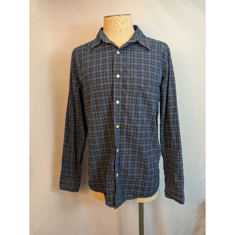 Old Navy Plaid Button Down Shirt Long Sleeve Mens Size L Fitted Casual Top
